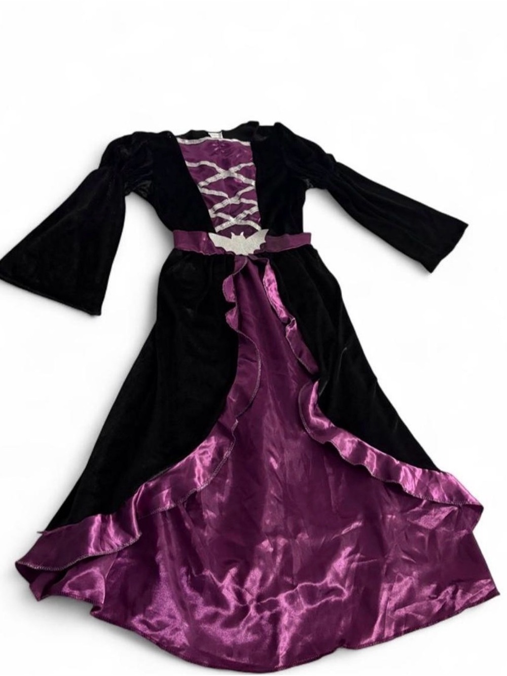 Girls witch dress/costume Black and Purple Velvet size 7/8